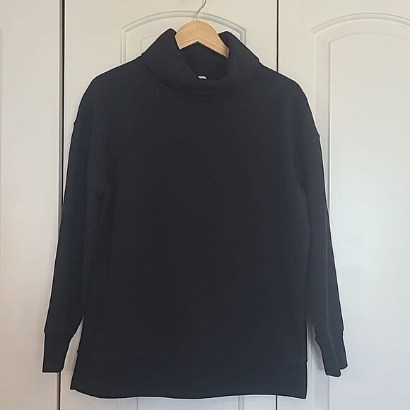 Athleta 24/7 Funnel Neck Sweatshirt Black Size S - Picture 2 of 13